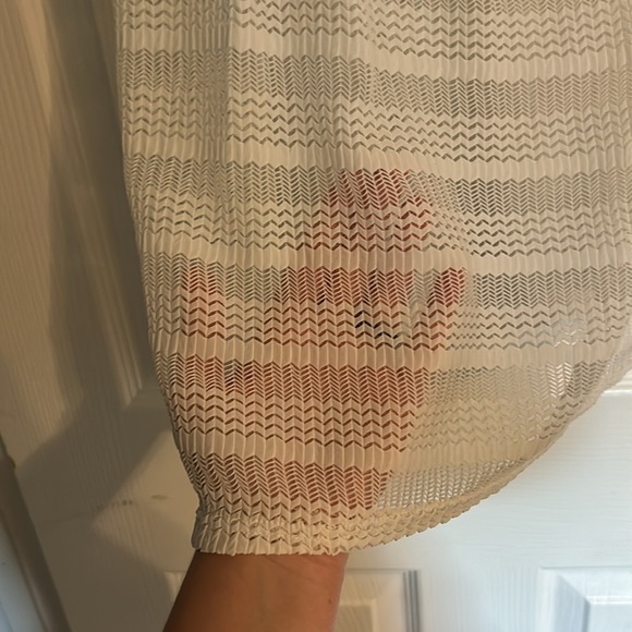 White V-Neck Bathing Suit Coverup See Through - Picture 2 of 5